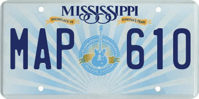 MS license plate MAP610