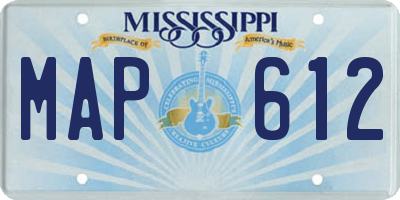 MS license plate MAP612