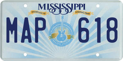 MS license plate MAP618