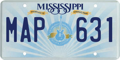 MS license plate MAP631