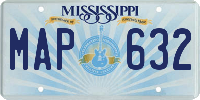 MS license plate MAP632