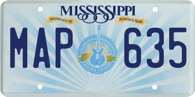 MS license plate MAP635