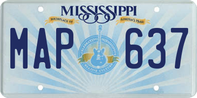MS license plate MAP637