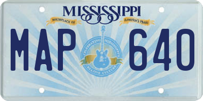 MS license plate MAP640