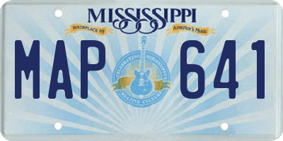 MS license plate MAP641