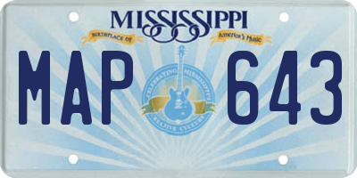 MS license plate MAP643