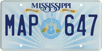 MS license plate MAP647