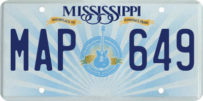 MS license plate MAP649