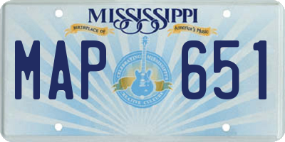 MS license plate MAP651