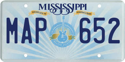 MS license plate MAP652