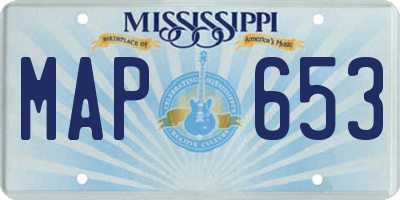 MS license plate MAP653