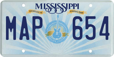 MS license plate MAP654