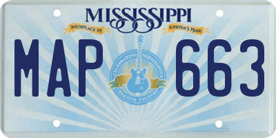 MS license plate MAP663