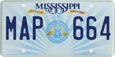 MS license plate MAP664