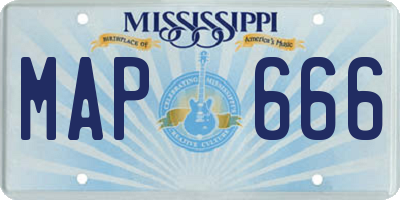 MS license plate MAP666