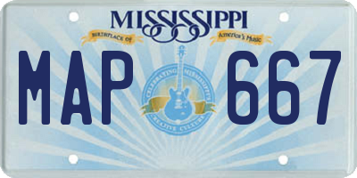 MS license plate MAP667
