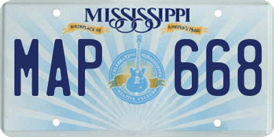 MS license plate MAP668
