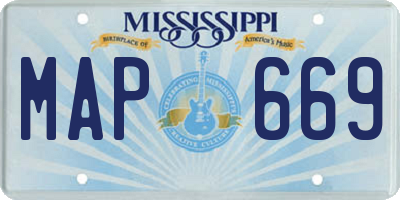 MS license plate MAP669
