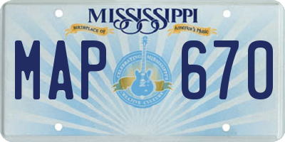 MS license plate MAP670
