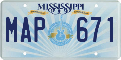 MS license plate MAP671