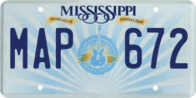 MS license plate MAP672