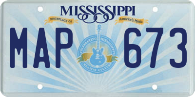 MS license plate MAP673