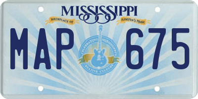 MS license plate MAP675