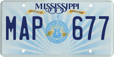 MS license plate MAP677
