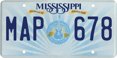 MS license plate MAP678