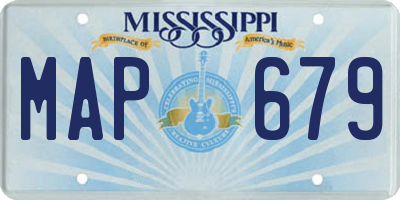 MS license plate MAP679