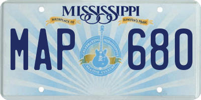 MS license plate MAP680