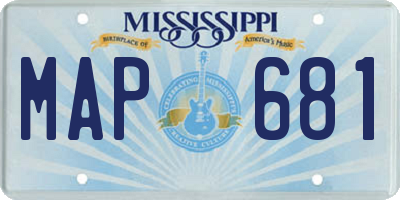MS license plate MAP681