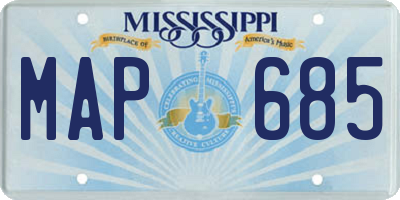 MS license plate MAP685