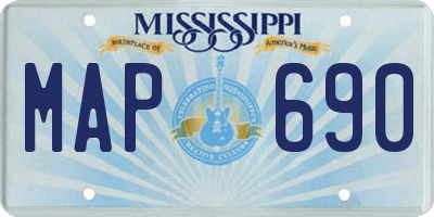 MS license plate MAP690