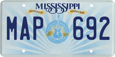 MS license plate MAP692