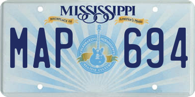 MS license plate MAP694