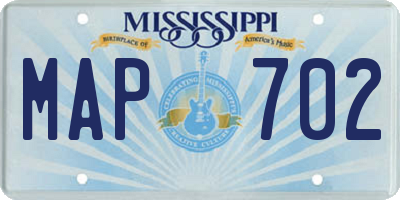 MS license plate MAP702