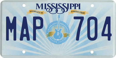 MS license plate MAP704