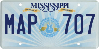 MS license plate MAP707