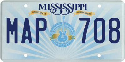 MS license plate MAP708