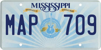 MS license plate MAP709