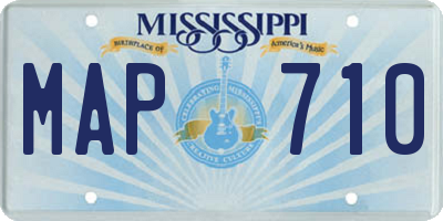 MS license plate MAP710