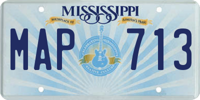 MS license plate MAP713