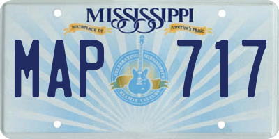 MS license plate MAP717