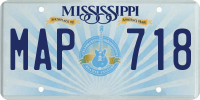 MS license plate MAP718