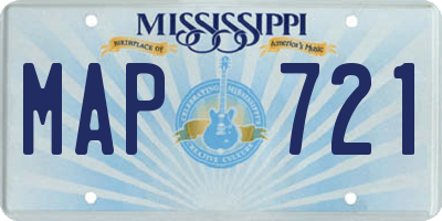MS license plate MAP721