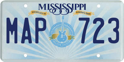 MS license plate MAP723