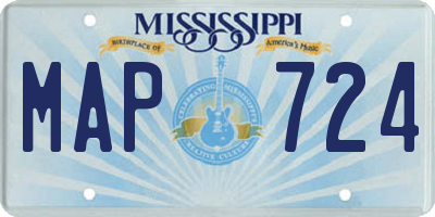 MS license plate MAP724
