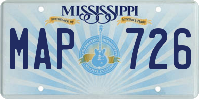 MS license plate MAP726
