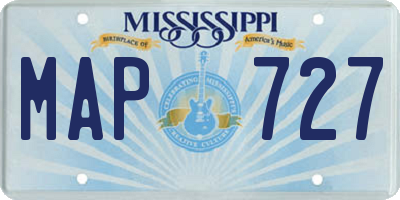 MS license plate MAP727